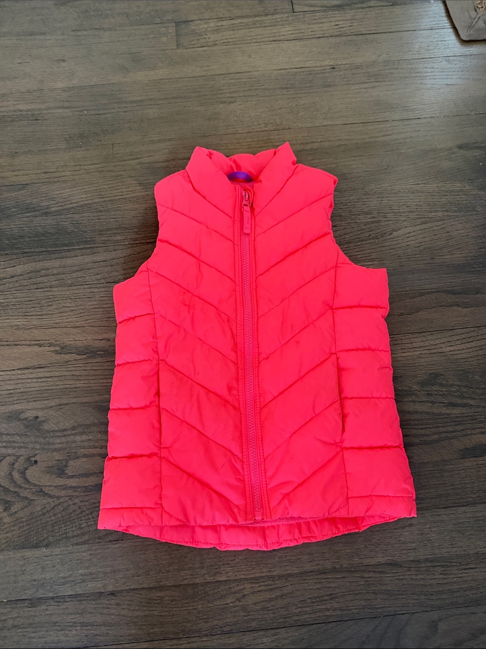 Old Navy Bright Pink Quilted Puffer Vest